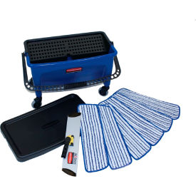 Rubbermaid Commercial Products FGQ050000000 Rubbermaid® 18" Microfiber Finish Kit, Blue, 10 Gallon Capacity - FGQ050000000 image.