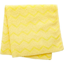 Rubbermaid Commercial Products FGQ61000YL00 Rubbermaid® HYGEN™ Microfiber Cloth, 16 x 16, Yellow, 12/PK image.