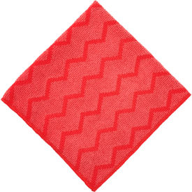 Rubbermaid Commercial Products FGQ62000RD00 Rubbermaid® HYGEN™ Microfiber Cloth, 16 x 16, Red, 12/PK image.