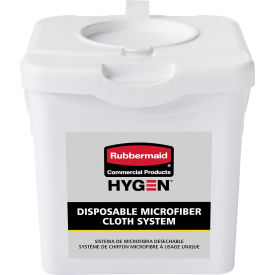 Rubbermaid Commercial Products 2135007 Rubbermaid® HYGEN 12 X 12 Disposable Microfiber Cloth Charging Tub, White, 4 Ct image.