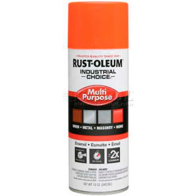 Rust-Oleum Corporation 1654830 Rust-Oleum Industrial 1600 System Gen Purpose Enamel Aerosol, Fluorescent Orange, 12 oz.- 1654830 image.