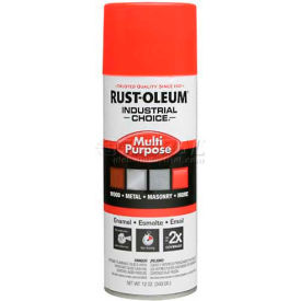 Rust-Oleum Corporation 1655830 Rust-Oleum Industrial 1600 System Gen Purpose Enamel Aerosol, Fluor. Red-Orange, 12 oz. - 1655830 image.