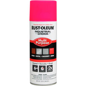 Rust-Oleum Corporation 1659830 Rust-Oleum Industrial 1600 System Gen Purpose Enamel Aerosol, Fluorescent Pink, 12 oz. - 1659830 image.