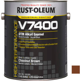 Rust-Oleum V7400 Series 340 VOC DTM Alkyd Enamel Chestnut Brown Gallon Can - 245380