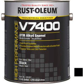 Rust-Oleum Corporation 245387 Rust-Oleum V7400 Series 340 VOC DTM Alkyd Enamel, Flat Black Gallon Can - 245387 image.