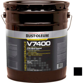 Rust-Oleum Corporation 245405 Rust-Oleum V7400 Series 340 VOC DTM Alkyd Enamel, High Gloss Black 5 Gallon Pail - 245405 image.