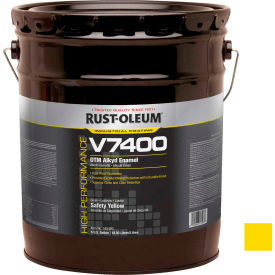 Rust-Oleum Corporation 245480 Rust-Oleum V7400 Series 340 VOC DTM Alkyd Enamel, Safety Yellow 5 Gallon Pail - 245480 image.