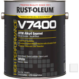 Rust-Oleum Corporation 245483 Rust-Oleum V7400 Series 340 VOC DTM Alkyd Enamel, Semi-Gloss White Gallon Can - 245483 image.