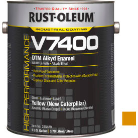 Rust-Oleum V7400 Series 340 VOC DTM Alkyd Enamel Yellow (New Catpillr) Gallon Can - 245489
