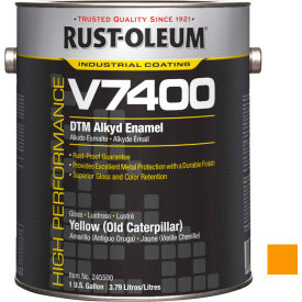 Rust-Oleum Corporation 245500 Rust-Oleum V7400 Series 340 VOC DTM Alkyd Enamel, Yellow (Old Catpillr) Gallon Can - 245500 image.
