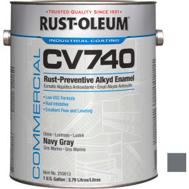 Rust-Oleum Corporation 255613 Rust-Oleum Comm Cv740 100 VOC DTM Alkyd Enamel Rust-Prev Maint Paint Gloss Nvy Gray Gal Can- 255613 image.