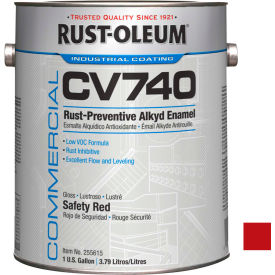 Rust-Oleum Corporation 255615 Rust-Oleum Comm. Cv740 100 VOC DTM Alkyd Enamel Rust-Prev. Maint Paint, Safety Red Gal Can - 255615 image.