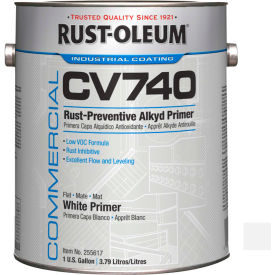 Rust-Oleum Corporation 255617 Rust-Oleum Comm Cv740 100 VOC DTM Alkyd Enamel RustPrev MaintPaint, Flat WH Primer Gal Can - 255617 image.