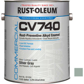 Rust-Oleum Corporation 261956 Rust-Oleum Comm. Cv740 100 VOC DTM Alkyd Enamel Rust-Prev. Maint Paint, Silver GY Gal Can - 621956 image.