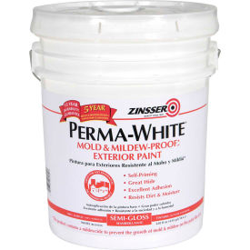 Rust-Oleum Corporation 2750 Zinsser® PERMA-WHITE Mold & Mildew-Proof Interior Paint, White Semi-Gloss 5 Gallon Pail - 2750 image.