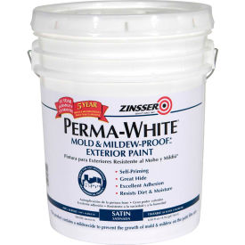 Rust-Oleum Corporation 3130 Zinsser® PERMA-WHITE® Mold & Mildew-Proof™ Exterior Paint, White 5 Gallon Pail - 3130 image.