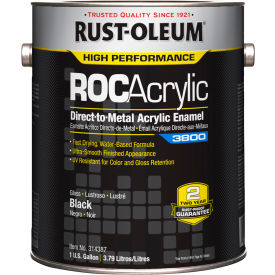 Rust-Oleum® ROCAcrylic 3800 Acrylic Enamel Paint 1 Gallon Can Gloss Black