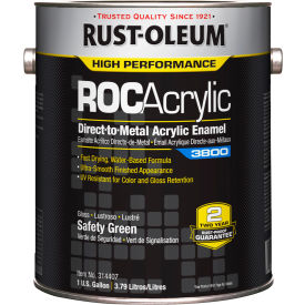 Rust-Oleum® ROCAcrylic 3800 Acrylic Enamel Paint 1 Gallon Can Gloss Safety Green