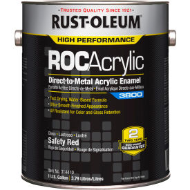 Rust-Oleum® ROCAcrylic 3800 Acrylic Enamel Paint 1 Gallon Can Gloss Safety Red