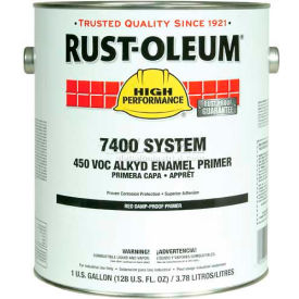 Rust-Oleum V7400 Series 450 VOC DTM Alkyd Enamel Primer Damp-Proof Red Gallon Can - 769402