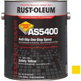 Rust-Oleum Corporation AS5444402 Rust-Oleum As5400 System 340 VOC AntiSlip One-Step Epoxy Floor Coat, Safety YW Gal Can AS5444402 image.