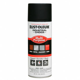 Rust-Oleum Industrial 1600 System Gen Purpose Enamel Aerosol, Ultra-Flat Black, 12 oz. - 1676830V - Pkg Qty 6