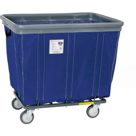 R&B WIRE PRODUCTS INC 418SOB2+2/NVY R&B® Wire Vinyl Bumper Truck, 2 Rigid 2 Swivel Casters, 18 Bushel Capacity, Navy image.