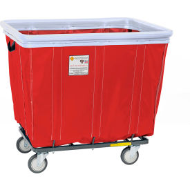 R&B WIRE PRODUCTS INC 418SOBC/ANTI/RD R&B® Wire Antimicrobial Vinyl Basket Truck w/ Bumper, 18 Bushel Capacity, Red image.