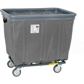 R&B WIRE PRODUCTS INC 418SOBC/GRY R&B® Wire Vinyl Bumper Truck, All Swivel Casters, 18 Bushel Capacity, Gray image.