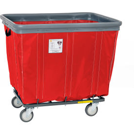 R&B WIRE PRODUCTS INC 418SOBC/RD R&B® Wire Vinyl Bumper Truck, All Swivel Casters, 18 Bushel Capacity, Red image.