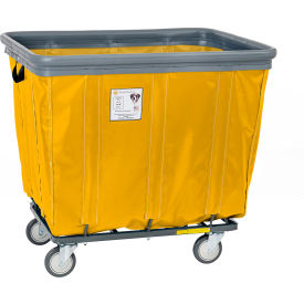 R&B WIRE PRODUCTS INC 418SOBC/YEL R&B® Wire Vinyl Bumper Truck, All Swivel Casters, 18 Bushel Capacity, Yellow image.