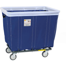 R&B WIRE PRODUCTS INC 420SOBC/ANTI/NVY R&B® Wire Antimicrobial Vinyl Basket Truck w/ Bumper, 20 Bushel Capacity, Navy image.