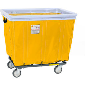 R&B Wire Antimicrobial Vinyl Basket Truck w/ Bumper, 20 Bushel Capacity, Yellow