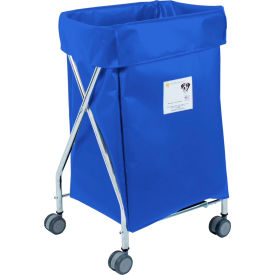 R&B WIRE PRODUCTS INC 654B R&B Wire Products Narrow Collapsible Hamper, Steel, Blue Vinyl Bag image.