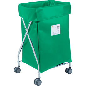 R&B WIRE PRODUCTS INC 654FG R&B Wire Products Narrow Collapsible Hamper, Steel, Forest Green Vinyl Bag image.