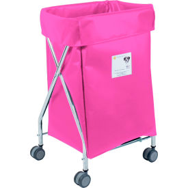 R&B WIRE PRODUCTS INC 654PNK R&B Wire Products Narrow Collapsible Hamper, Steel, Pink Vinyl Bag image.