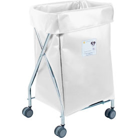 R&B WIRE PRODUCTS INC 654WHT R&B Wire Products Narrow Collapsible Hamper, Steel, White Vinyl Bag image.