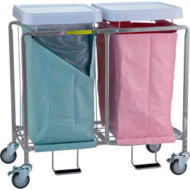 R&B Wire  Double Deluxe Easy Access Hamper Steel Blue/White 
