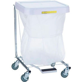 R&B WIRE PRODUCTS INC 692/28 R&B Wire Products Single Medium Duty Hamper with Foot Pedal, 28"H, Steel, White image.