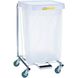 R&B WIRE PRODUCTS INC 692/32 R&B Wire Products Single Medium Duty Hamper with Foot Pedal, 32"H, Steel, White image.