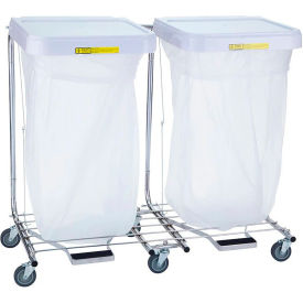 R&B WIRE PRODUCTS INC 694 R&B Wire Products Double Medium Duty Hamper with Foot Pedal, Steel, White image.