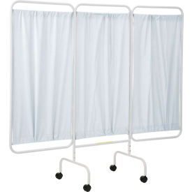 R&B WIRE PRODUCTS INC PSS-3C R&B Wire Products PSS-3C Three Panel Mobile Medical Privacy Screen, 81"W x 69"H, White Vinyl Panels image.