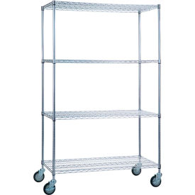 R&B WIRE PRODUCTS INC LC246072 R&B Wire Products LC246072 Heavy Duty Chrome Linen Cart, 60"L x 24"W x 78"H image.