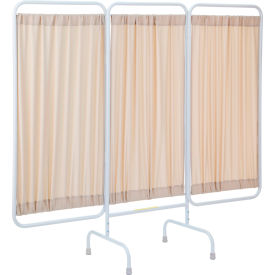 R&B WIRE PRODUCTS INC PSS-3/AM/BGF R&B® Wire Designer Stationary Antimicrobial Privacy Screen, 81"W x 69"H, 3 Beige Fabric Panels image.