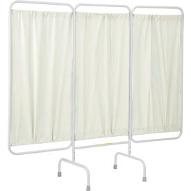 R&B WIRE PRODUCTS INC PSS-3/AML/C R&B® Wire Stationary Antimicrobial Privacy Screen, 81"W x 67"H, 3 Cream Vinyl Panels image.