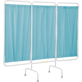 R&B WIRE PRODUCTS INC PSS-3/AML/GG R&B Wire Antimicrobial 3 Panel Medical Privacy Screen, 81"W x 69"H, Gry Green Vinyl Panels image.