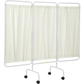 R&B WIRE PRODUCTS INC PSS-3C/AML/C R&B® Wire Antimicrobial Designer Mobile Privacy Screen, 81"W x 69"H, 3 Cream Vinyl Panels image.