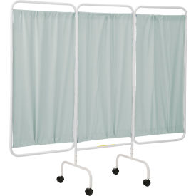 R&B WIRE PRODUCTS INC PSS-3C/AML/GG R&B® Wire Antimicrobial Designer Mobile Privacy Screen, 81"W x 69"H, 3 Gray Green Vinyl Panels image.