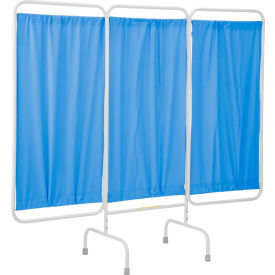 R&B WIRE PRODUCTS INC PSS-3US/B R&B Wire 3 Panel Medical Privacy Screen, 81"W x 69"H, Blue Vinyl Panels image.