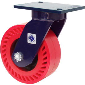 RWM Casters 76-UIR-0630-S-DSL RWM Casters 76 Series 6" Urethane Swivel Caster on Iron Wheel with Demountable Swivel Lock image.